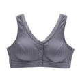 thumbnail image 1 of Vhkiploz Front Closure Bras for Old Women Without Underwire Solid Color Push-Up Bras Support Pullover Plus Size Ribbed Bra Senior Wireless Bras, 1 of 4