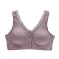 thumbnail image 1 of Vhkiploz Front Closure Bras for Old Women Without Underwire Solid Color Push-Up Bras Support Pullover Plus Size Ribbed Bra Senior Wireless Bras, 1 of 4