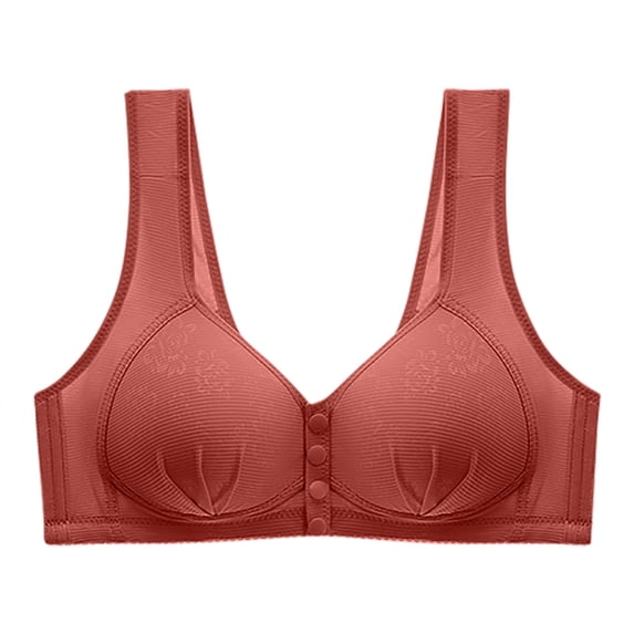 Vhkiploz Front Closure Bras for Women Plus Size Without Underwire Wide Straps Lingerie Bra Breathable Comfortable Push-Up Wireless Daliy Bras