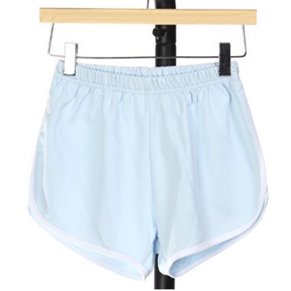 Vhkiploz Hot Pants for Women's Solid Color Elastic Waist Pull-On Sweat Shorts Active Workout Gym Yoga Summer Running Shorts Beach Shorts Light Blue XL