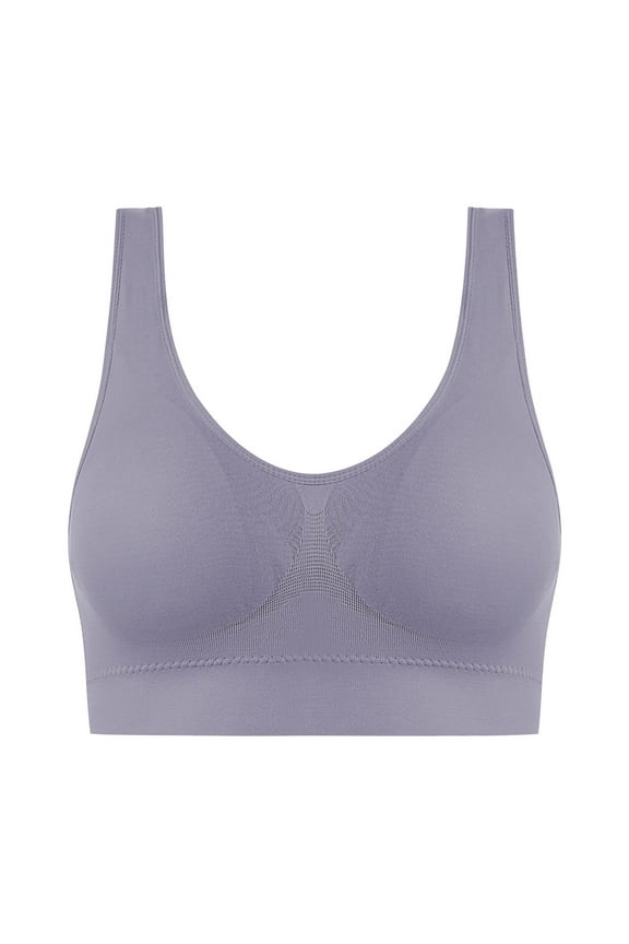 Plus Size Bras for Women Without Underwire Solid Color Push-Up Active Workout Bras Running Yoga Fitness High Support Full Coverage Wireless Bras Tank Tops
