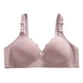 thumbnail image 1 of Vhkiploz Plus Size Wireless Bra for Women's Solid Color Deep-V Without Underwire Adjustable Straps Bras Push-Up Full Coverage Comfortable Support Bras, 1 of 4