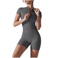 thumbnail image 1 of Vhkiploz Running Jumpsuit For Women Solid Color Zipper High Neck Summer Rompers Active Workout Yoga Gym Cami Overall Biker Shorts Outfits Exercise Jumpsuit, 1 of 7