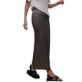 thumbnail image 1 of Xuhomer Springtime Skirt for Women Solid Color Straight High Waist Satin Pencil Skirt Business Work Vacation Elegant Summer Long SkirtDark Gray S, 1 of 7