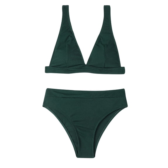 Vhkiploz Summer Bikini SwimSuits for Women 2 Piece Solid Color Splited Bathing Suits High Cut Sports Drawstring Swimwear Sports Surf Suits SwimSuits