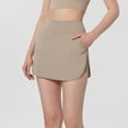 thumbnail image 1 of Xuhomer Summer Golf Skirts for Women Elastic High Waisted Curved Hem Tennis Skirt Gym Active Workout Summer Short with Pockets Khaki XL, 1 of 7