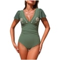 thumbnail image 1 of Vhkiploz Summer Swimsuits for Women Ruffle Mesh Hollow Backless 1 Piece Tankini Bathing Suits conservative Bikini Swimsuits, 1 of 5