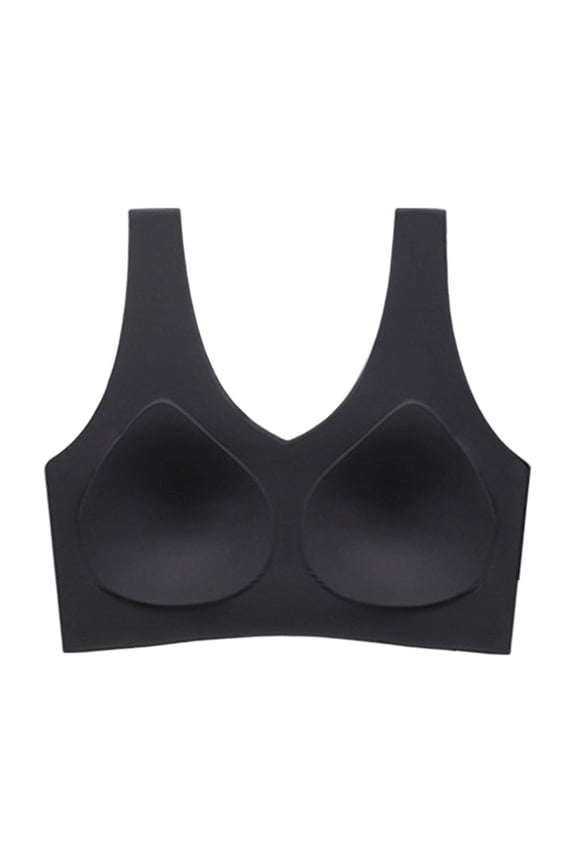Support Sport Bras for Women No Underwire Seamless Wirefree Yoga Scalloped Bra Full Coverage Bras Solid Color T-Shirt Bra