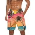 thumbnail image 1 of Vhkiploz Swimming Trunk for Men's Printed Pull-On Elastic Waist Drawstring Boys Short Casual Training Active Workout Vacation Beach Pants with Pockets Multicolor 3XL, 1 of 6