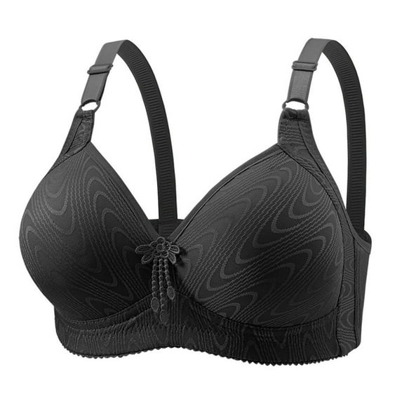 Vhkiploz Wireless Bra for Women's Solid Color Without Underwire Adjustable Straps Bras Push-Up Full Coverage Comfortable Support Plus Size Bras