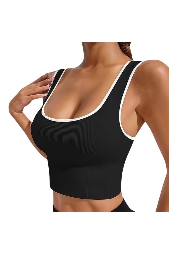 Summer Active Workout Tops for Women Sleeveless Squared-Neck Wide Straps Camisole Vacation Casual Tunics Blouse Running Yoga Gym Cami Tops Black 2XL