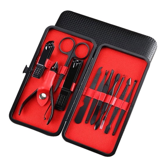 Xukmct 11 Pcs Stainless Steel Nail Clippers Manicure Kit Fingernail Toenail Clippers Pedicure Kit with Case