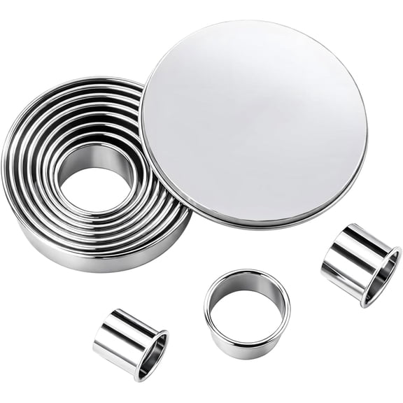 Xukmct 12 Pack Round Biscuit Cutter Mold Set with Storage Box, Stainless Steel Cookie Cutters for Baking Pastry Cake