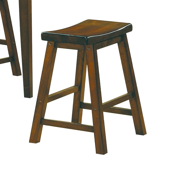 Xukmct 18" Wood Frame Backless Barstools, Counter Height Stools for Home, Bar, Dining Room, Wine Red, 2 Pack