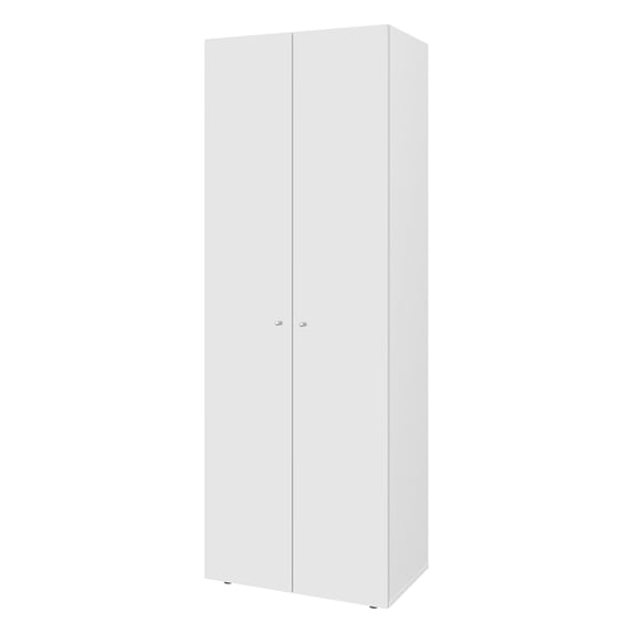 Xukmct 2 Door Storage Cabinet with 4 Inner Shelves, 66.9"H Tall Wardrobe for Living Room, Bedroom, White