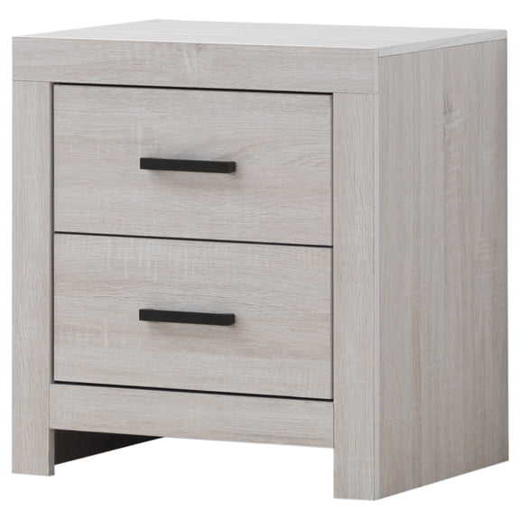 Xukmct 2 Drawer Nightstand with Metal Handle, Wood Beside Table for Living Room, Bedroom, White