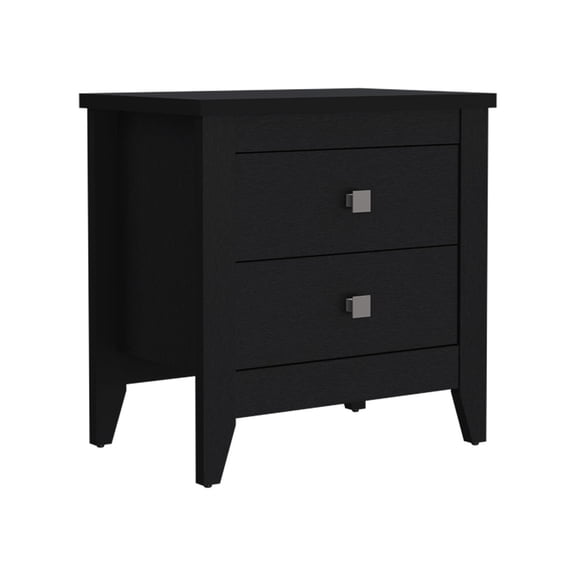 Xukmct 2 Drawers Beside Table Nightstand for Home, Office, Black