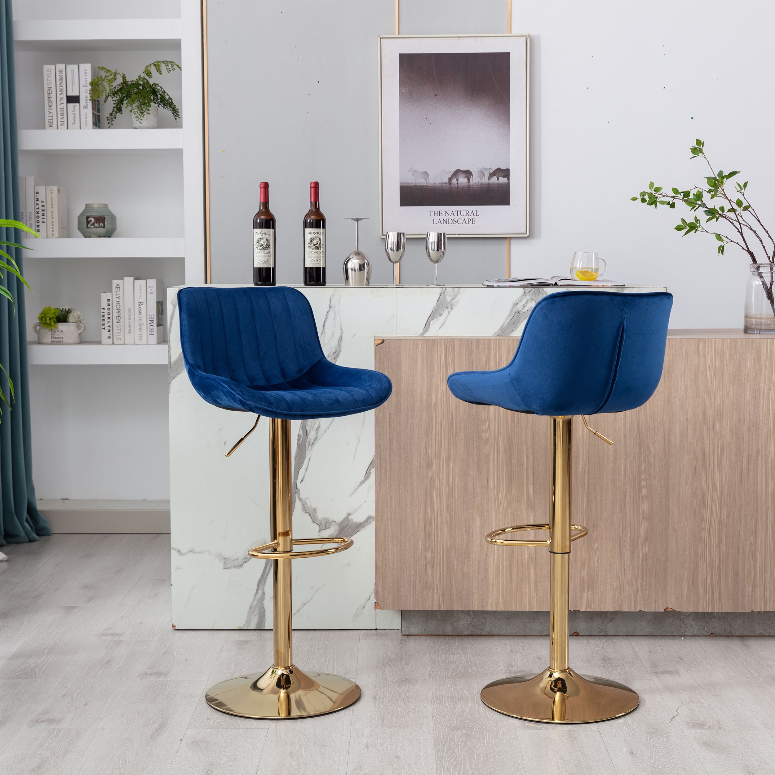 Xukmct 2 Pack Height Adjustable Barstool for Home, Dining Room, Bar ...