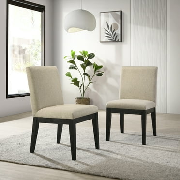 Xukmct 2 Pack Modern Solid Wood Frame Dining Chair for Home, Dining Room, Beige