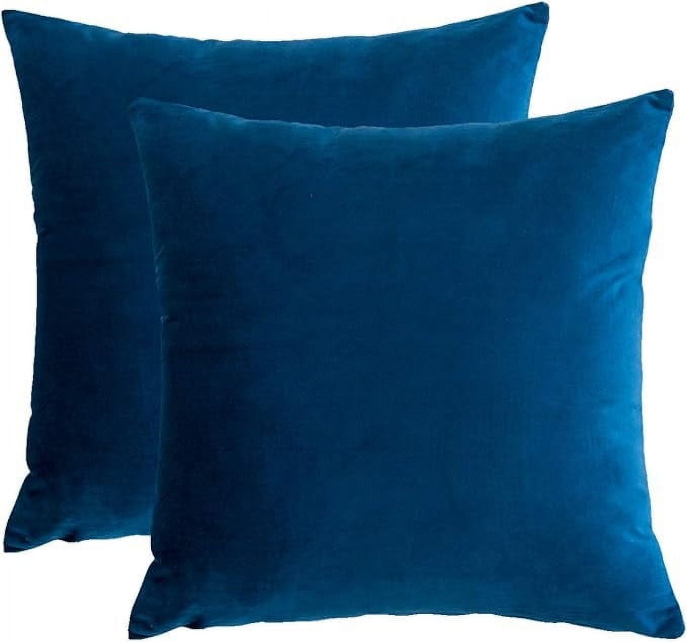 Navy Blue Velvet 18" x 18" Euro Throw Pillow Covers, Set of 2