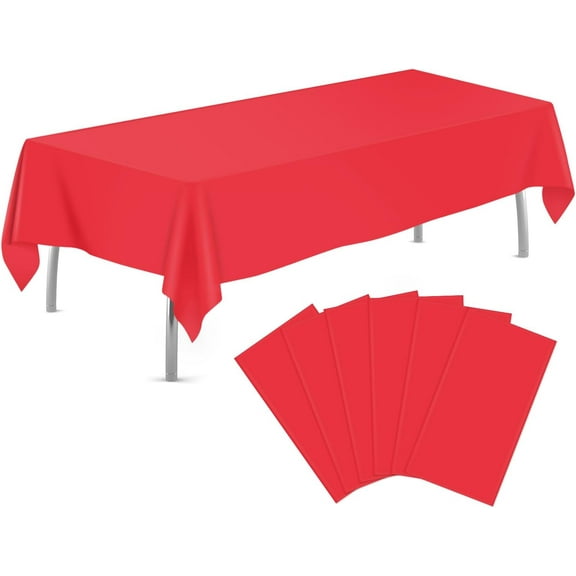 Xukmct 2 Pcs Disposable Plastic Tablecloth Rectangle Table Cover Decorative Table Cloths for Theme Party Birthday Wedding Picnic, 54 x 108 Inch