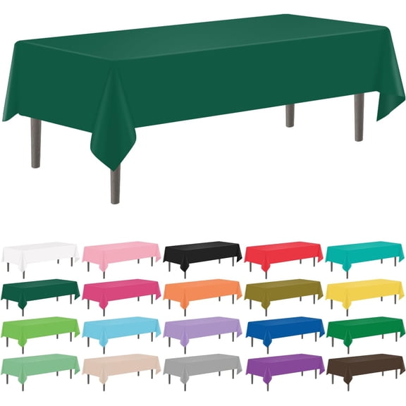 Xukmct 2 Pcs Plastic Tablecloths Disposable Table Covers Rectangle Table Cloths for BBQ Picnic Birthday Wedding Parties, 54" x 108"