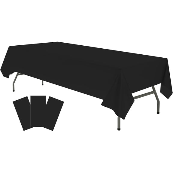 Xukmct 2 Pcs Plastic Waterproof Table Cover Disposable Table Cloth Rectangle Tablecloths for Birthday Wedding Party Supplies, 54" x 108"