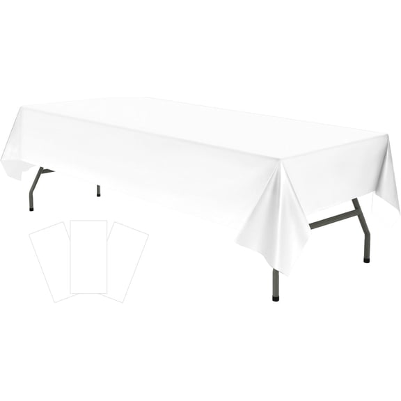 Xukmct 2 Pcs Plastic Waterproof Table Cover Disposable Table Cloth Rectangle Tablecloths for Birthday Wedding Party Supplies, 54" x 108"