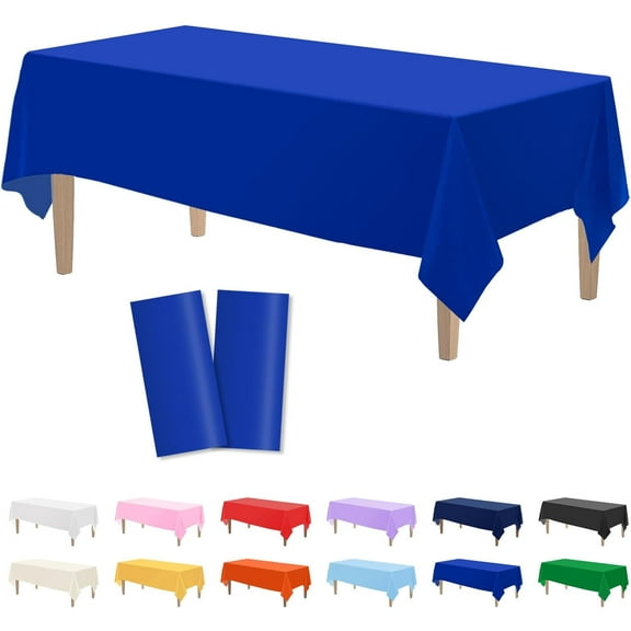 Xukmct 2 Pcs Rectangle Disposable Plastic Tablecloth Disposable Table Covers 54 x 108 Inch Solid Color Table Cloths for Picnic Birthday Wedding Party