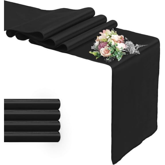 Xukmct 2 Pcs Smooth Silk Fabric Table Runners Rectangle Satin Table Runners for Birthday Wedding Party Banquets, 12 x 108 Inch