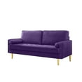 thumbnail image 1 of Xukmct 2 Seater Velvet Sofa Couch with Metal Legs, 65 inch Loveseat Sofa for Living Room, Office, Bedroom, Purple, 1 of 6