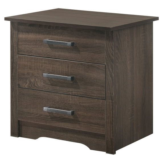 Xukmct 3 Drawers Nightstand Beide Table for Living Room, Bedroom, Dark Brown