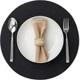 thumbnail image 1 of Xukmct 3 Pcs 15 Inch Round Braided Placemat Small Circle Place Mat Washable Heat Resistant Table Mat for Dining Table, 1 of 6