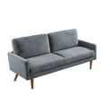 thumbnail image 1 of Xukmct 3 Seater Loveseat Sofa with Wood Legs, Upholstered Velvet Sofa Couch Living Room, Home, Apartment, Office, Gray, 1 of 5