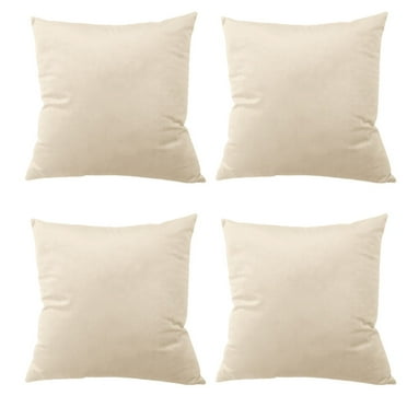 Xukmct 4 Pack Super Soft Thick Velvet Throw Pillow Covers Decorative Square Solid Cushion Case for Sofa Couch Living Room Office, 16 x 16inch