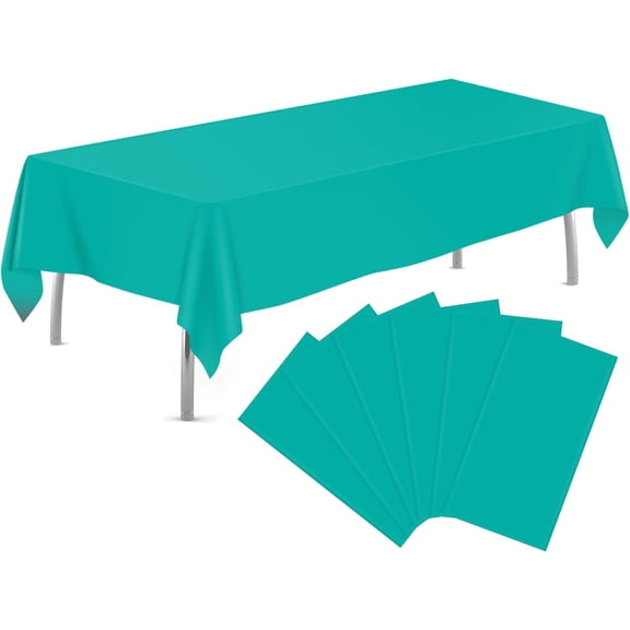 Xukmct 4 Pcs Disposable Plastic Tablecloth Rectangle Table Cover Decorative Table Cloths for Theme Party Birthday Wedding Picnic, 54 x 108 Inch