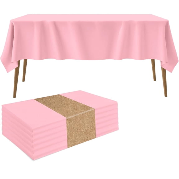 Xukmct 4 Pcs Plastic Tablecloths Lightweight Disposable Table Covers Waterproof Table Cloths for BBQ Picnic Birthday Wedding Parties, 54" x 108"