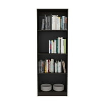 Xukmct 4 Tiers Wood Bookshelf Bookcase Book Storage Rack for Living Room, Office, Dark Brown