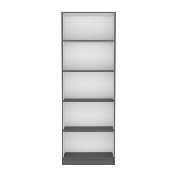 Xukmct 4 Tiers Wood Open Bookcase Bookshelf Book Display Storage Rack for Living Room, Office, Gray + White