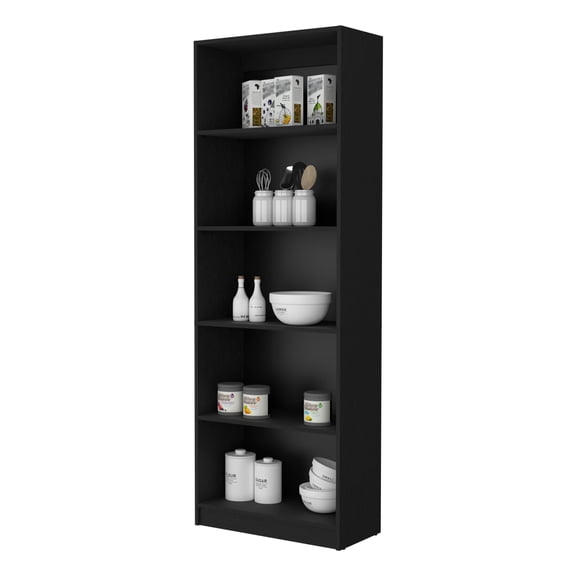 Xukmct 4 Tiers Wood Open Bookshelf Bookcase Book Display Storage Rack for Living Room, Office, Black