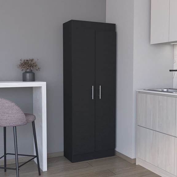 Xukmct 5 Shelf Kitchen Pantry Cabinet for Home, Bedroom, Kitchen, Dining Room, Black
