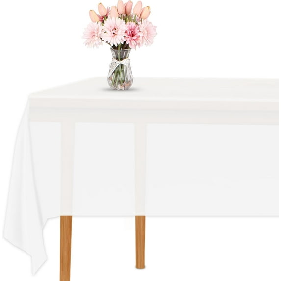 Xukmct 6 Pcs Plastic Table Cloth Disposable Rectangle Tablecloths Waterproof Table Cover for Party Birthday Wedding Picnic, 54" x 108"