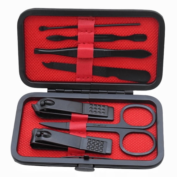 Xukmct 7 Pcs Manicure Pedicure Kit Nail Clippers Set Stainless Steel Nail Scissors for Men Women