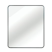 Xukmct Aluminium Frame Makeup Mirror Bathroom Vanity Mirror Rectangular Wall Mirror for Living Room, Bedroom, Black, 30 "x 36"