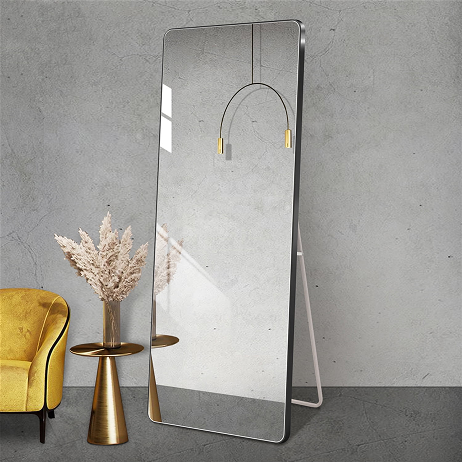 Xukmct Aluminum Frame Floor Full Length Mirror Standing Mirror for ...