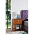 thumbnail image 1 of Xukmct Beside Table for Home, Bedroom, Wood Nightstand with 2 Drawers and Bottom Shelf, Brown, 1 of 4