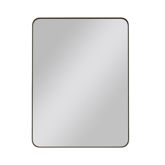 Xukmct Black Metal Frame Rectangular Wall Mirror for Bathroom, Living
