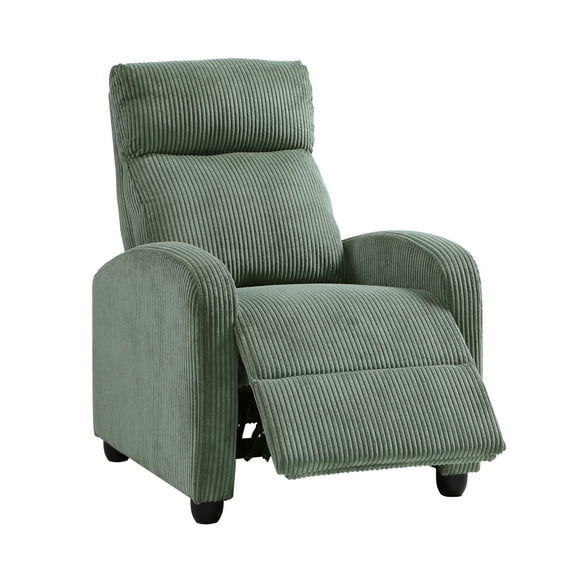 Xukmct Corduroy Club Chair Accent Chair with Wood Frame, Upholstered Recliner Chair for Office, Bedroom, Living Room, Green
