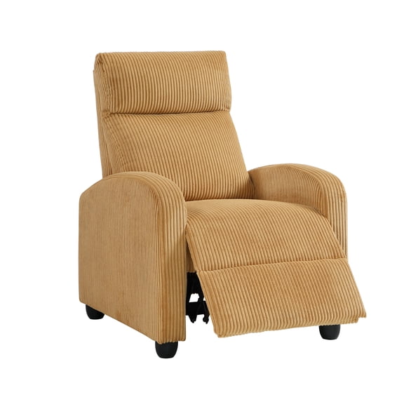 Xukmct Corduroy Club Chair Accent Chair with Wood Frame, Upholstered Recliner Chair for Office, Bedroom, Living Room, Yellow