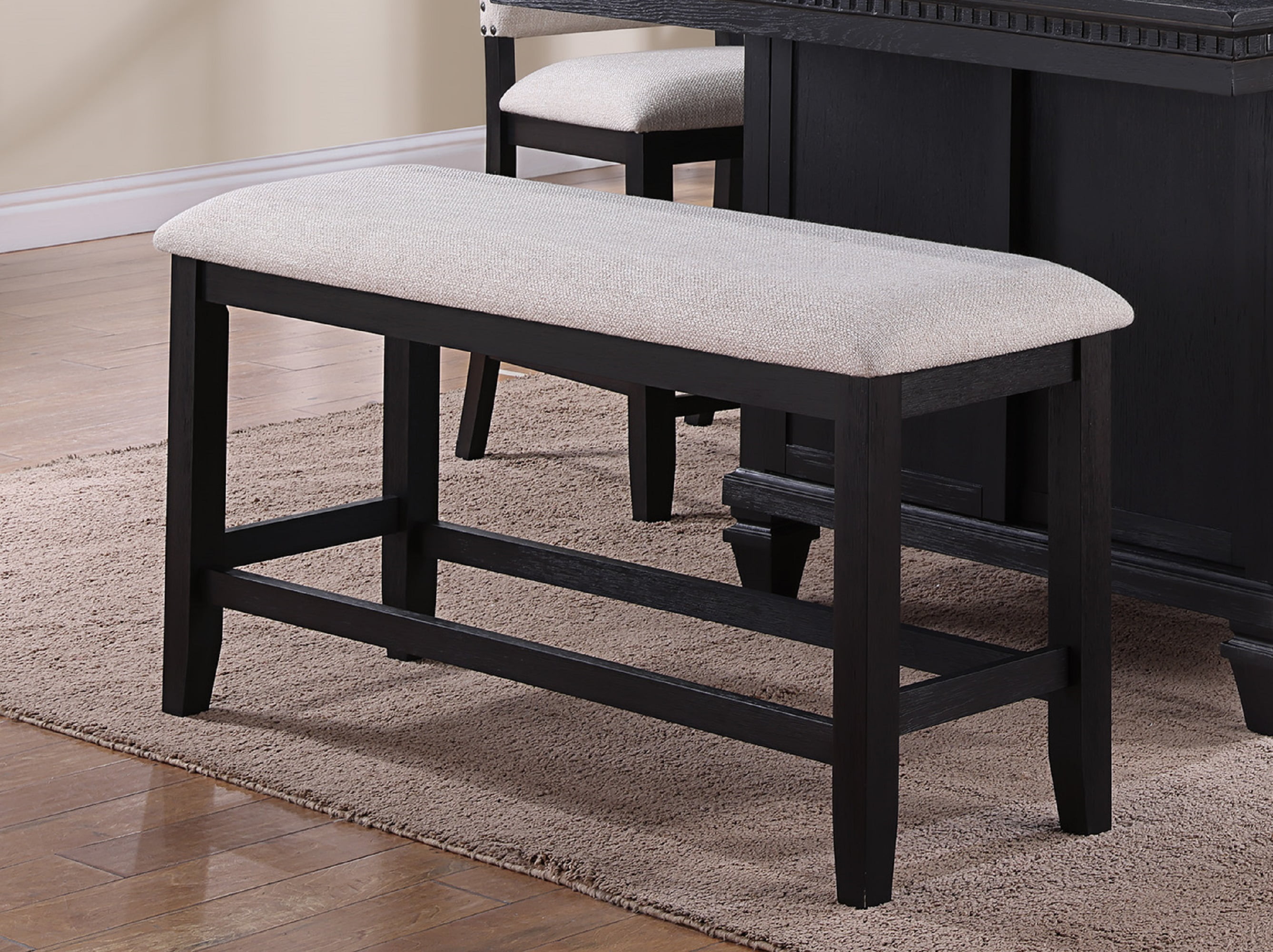 Xukmct Counter Height Fabric Upholstery Bench for Home, Bedroom, Dining ...